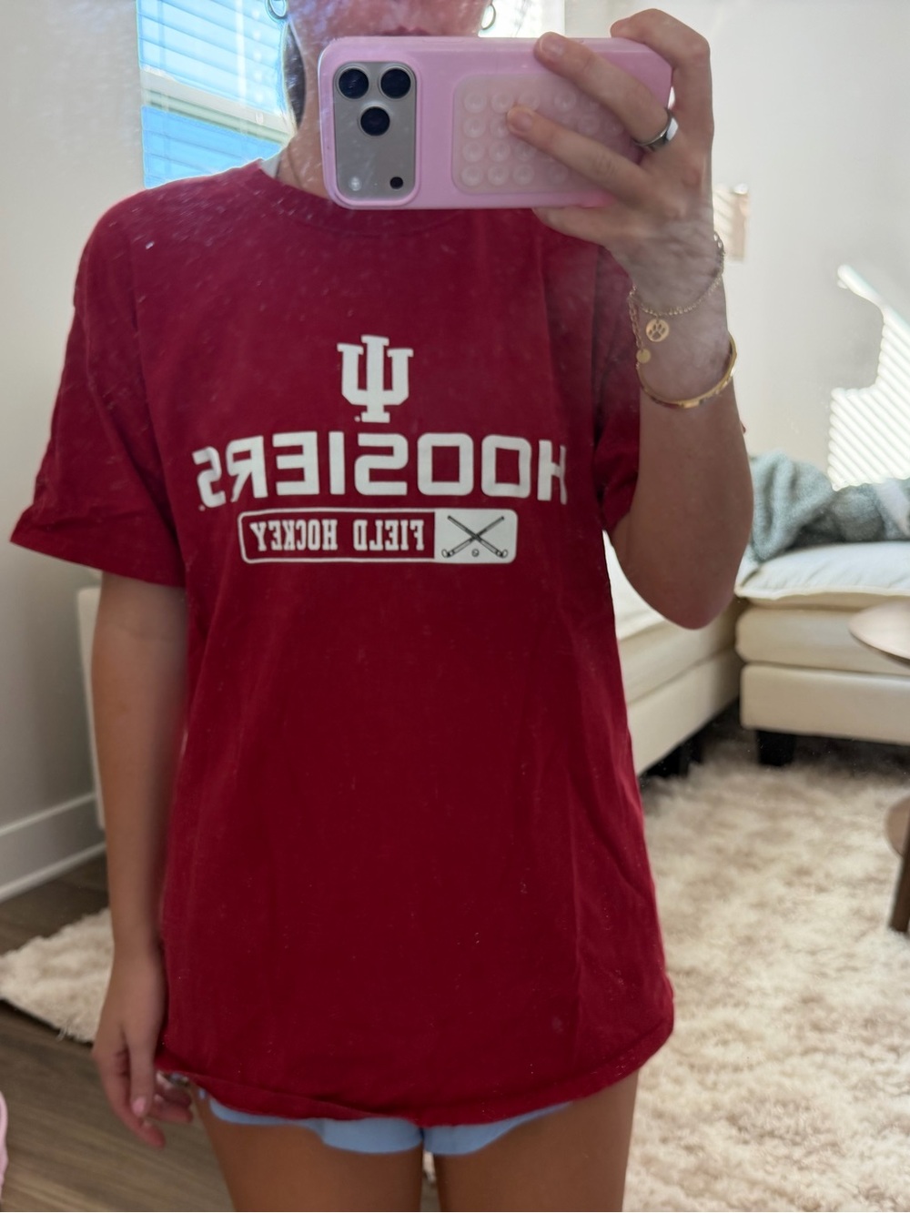 Champion Pink IU Hoosiers T shirt